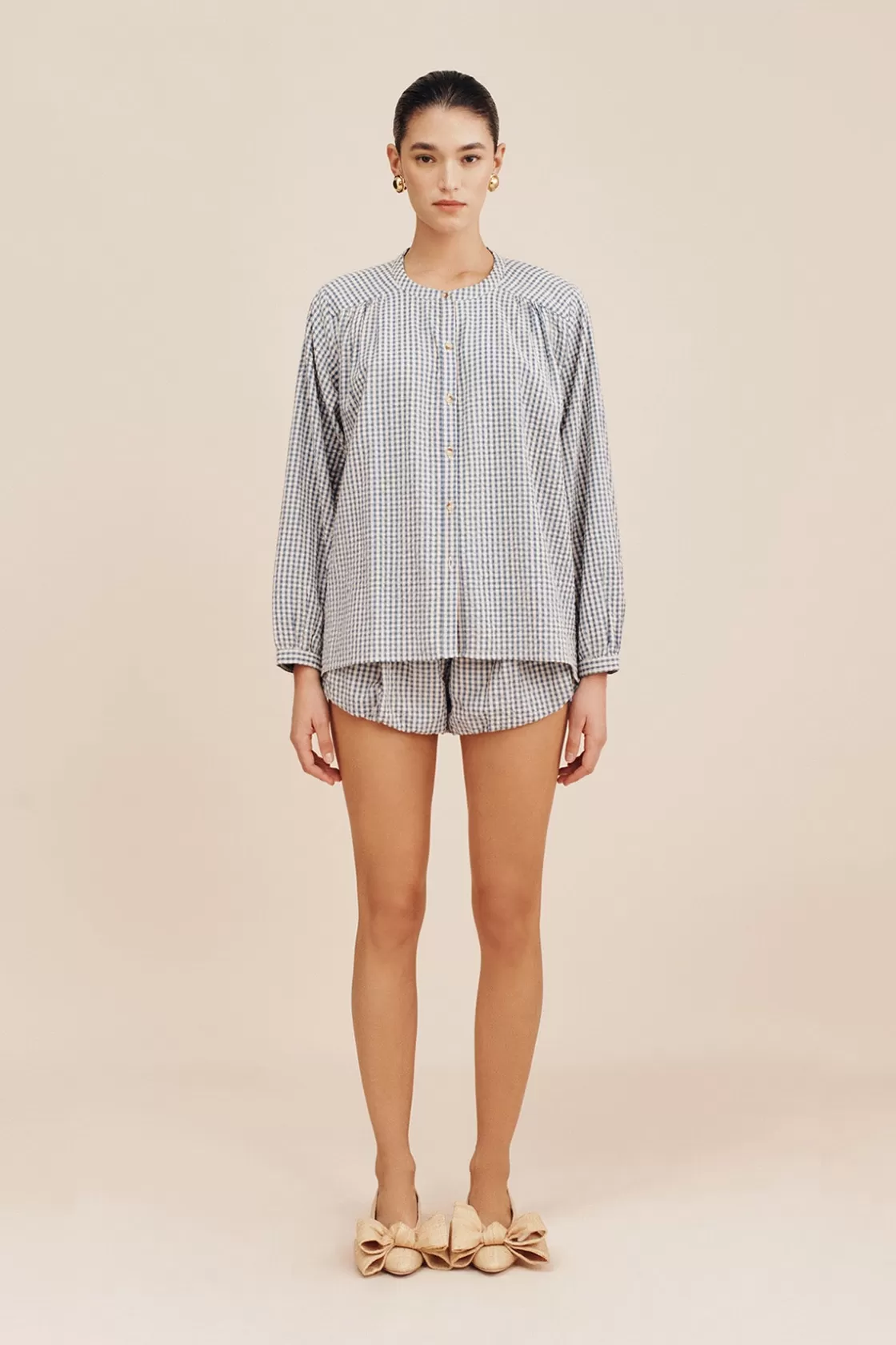 POSSE MIRA SHIRT - BLUE GINGHAM